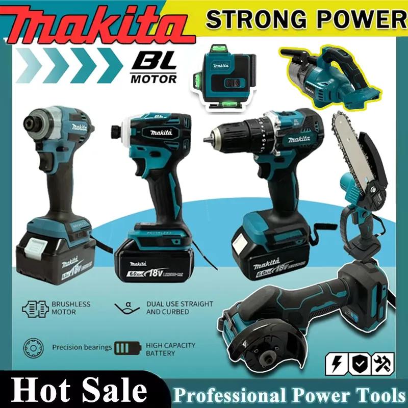 Power Tools Makita Set - Makita Cordless Power Tools Kit Portable