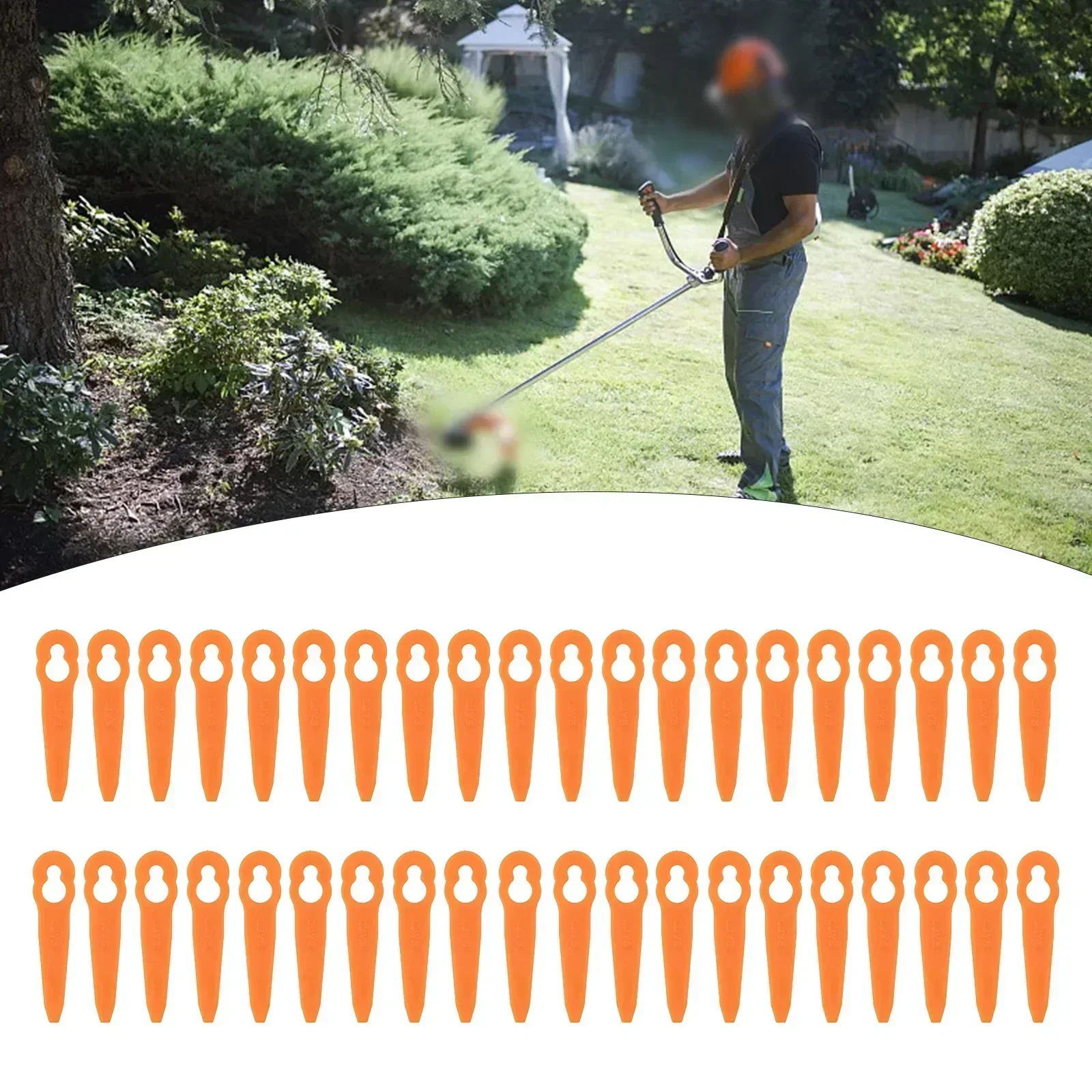 40pcs Plastic Blades Lawn Mowe - Power Tools Orange recension och pris